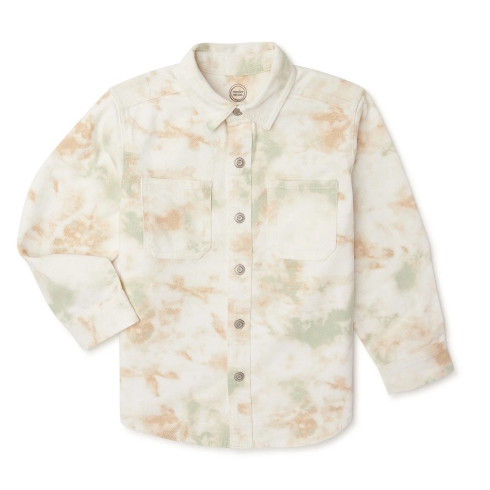 Wonder Nation Long Sleeve Button Up Tie Dye Shacket